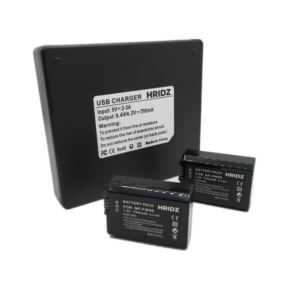 Hridz NP-FW50 2 Batteries & Dual Charger Kit for Sony Alpha & NEX Cameras