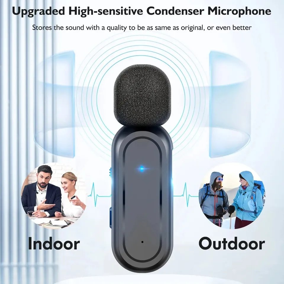 Hridz Professional Wireless Lavalier Microphone Set with Portable Charging Box