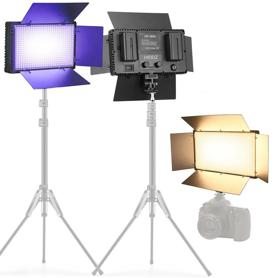 Hridz RGB LED Video Light β Dimmable Bi-Color, Adjustable RGB, Remote-Controlled Studio Lights for Photography
