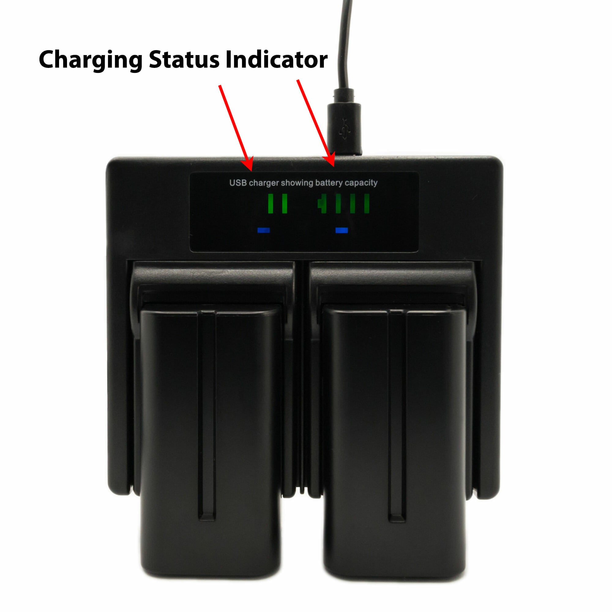Hridz-NP-F550 Batteries & Charger Set Compatible with Sony NPF 550 970 series