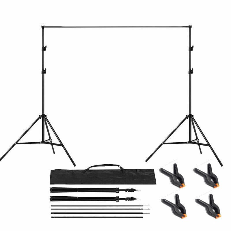 Professional 2x3m Backdrop Support System β Adjustable Tripod Stands with Crossbars, Sandbags & Carry Bag for Photography & Video