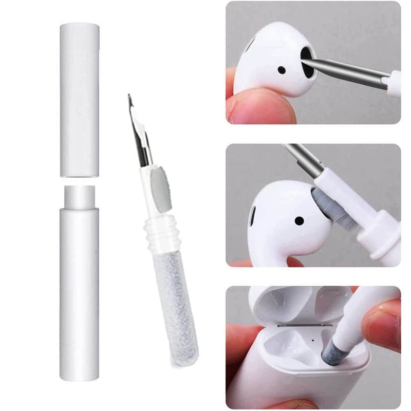 Professional Earphone Cleaner Kit for Bluetooth Headphones Case Cleaner Pen & Soft Brush