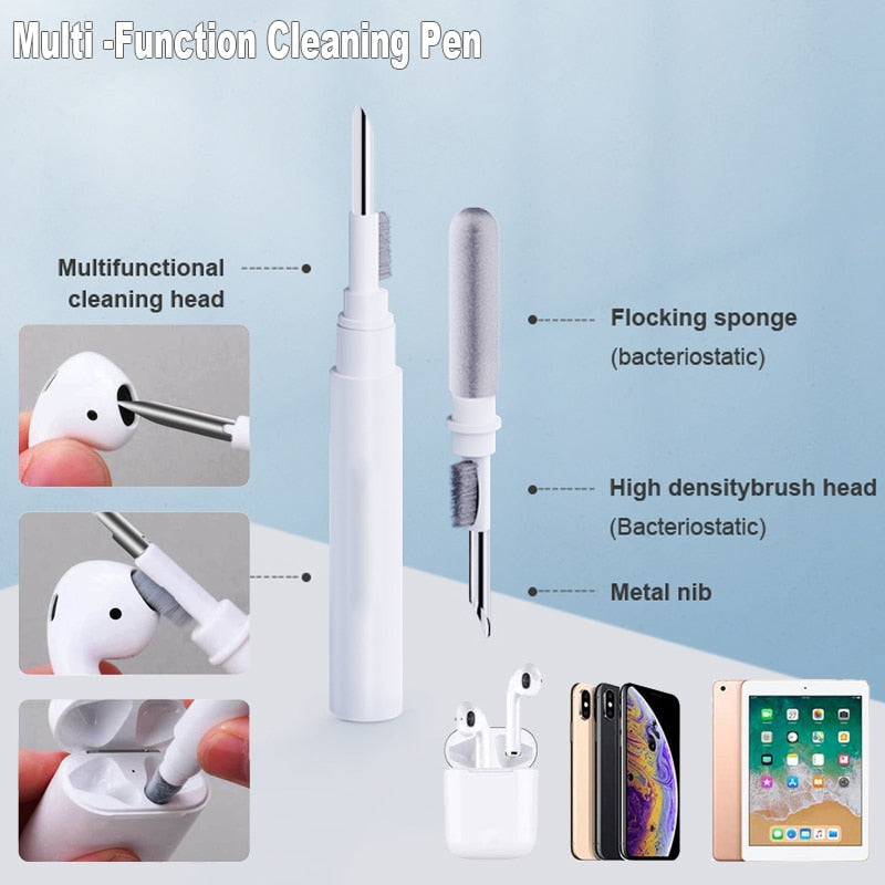 Professional Earphone Cleaner Kit for Bluetooth Headphones Case Cleaner Pen & Soft Brush