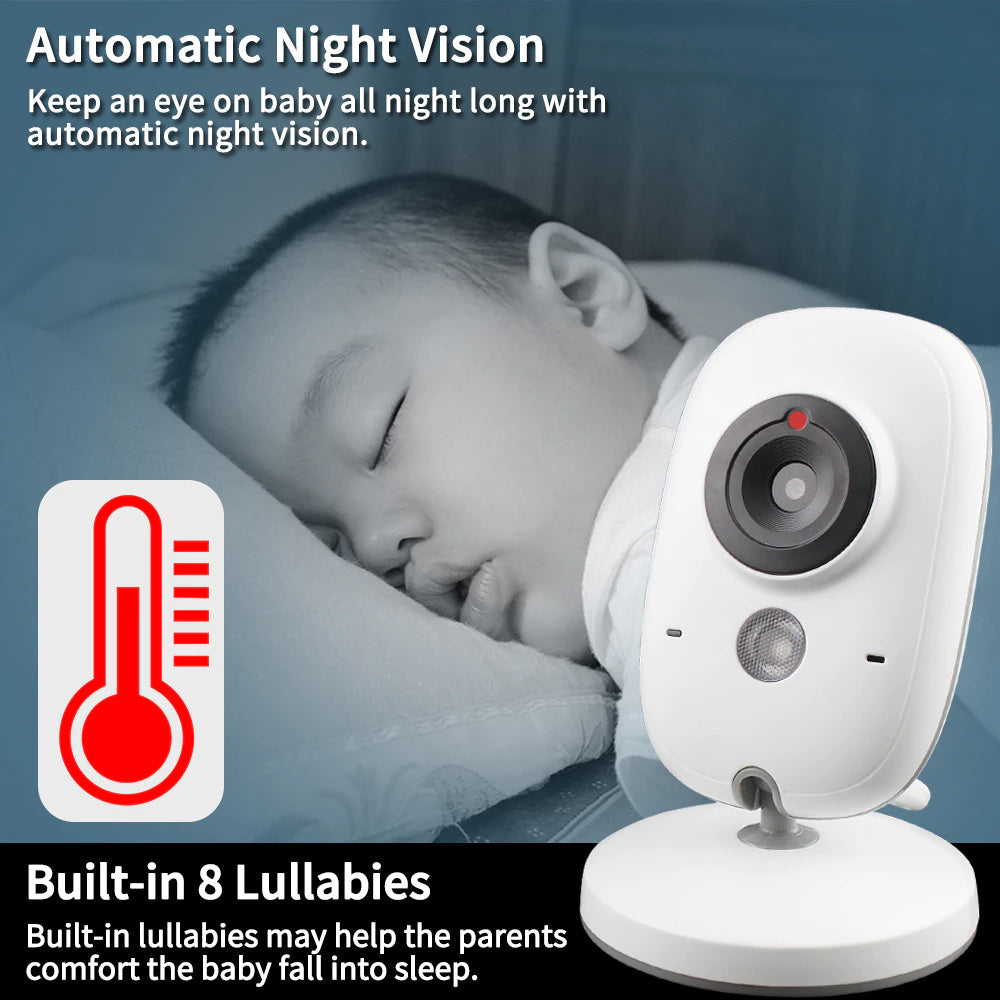 Video Baby Monitor camera with 3.2" LCD Wireless No app needed Audio Monitor with Camera Baby Alarm