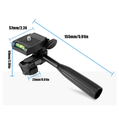 1/4” 3D PTZ Tripod Head with 360° Rotation & 90° Tilt for Mobile Phone, DSLR & Live Streaming