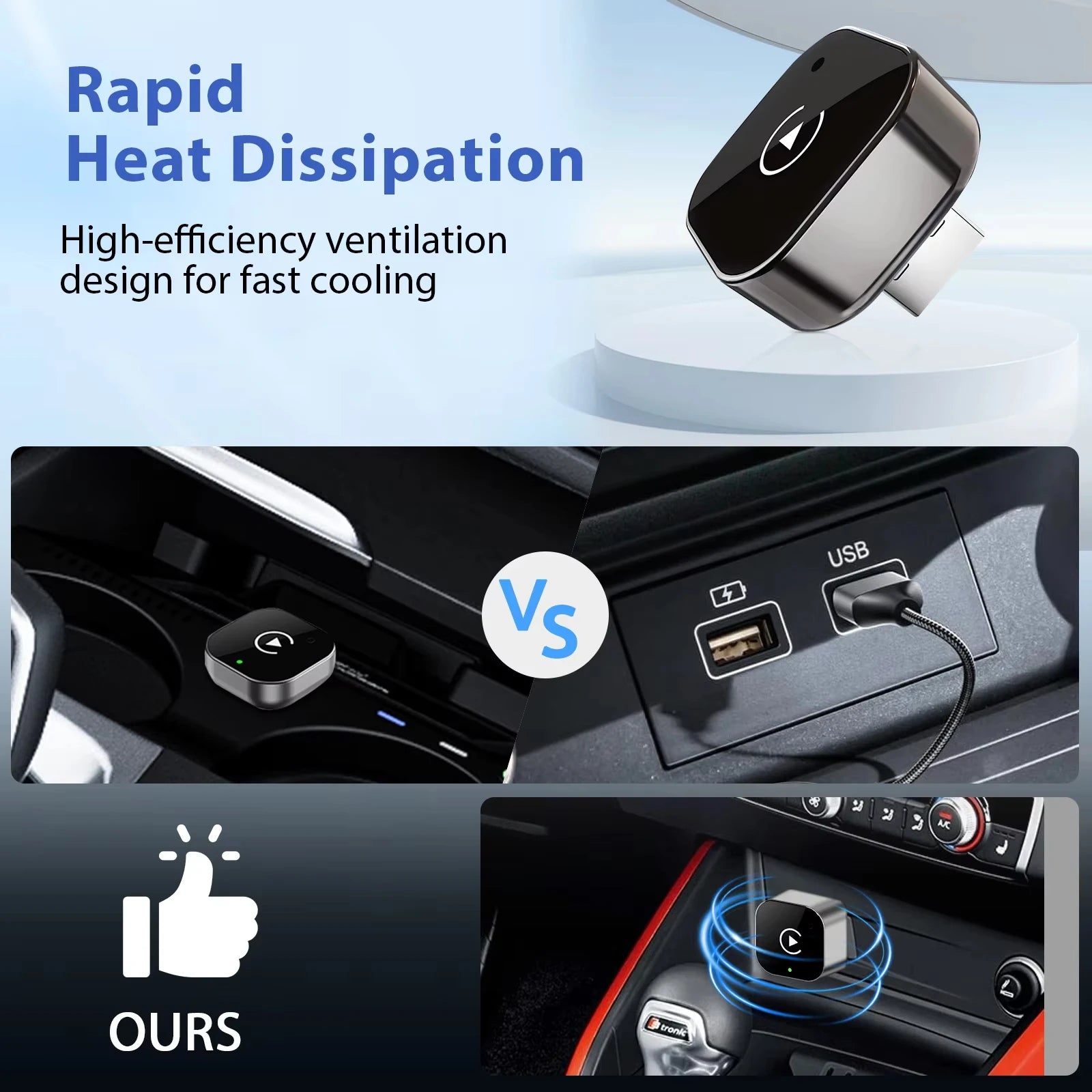 2-in-1 Wireless CarPlay & Android Auto AI Smart Box Adapter – Convert Wired CarPlay to Wireless for VW, Toyota, Nissan, Honda, Ford, Benz