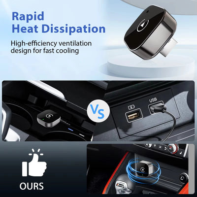 2-in-1 Wireless CarPlay & Android Auto AI Smart Box Adapter – Convert Wired CarPlay to Wireless for VW, Toyota, Nissan, Honda, Ford, Benz