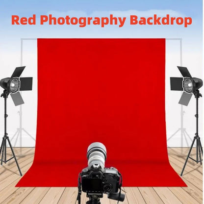 Red 2Mx3M Hridz Muslin Backdrops for Photography Cloth Screen Photo Background Color Chromakey for Studio Video Wedding Ceremony Home Decoration