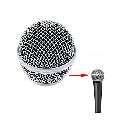 2Pcs Hridz Microphone Grill Ball Replacement - Metal Mic Grille Cover for SM58 & BETA 58A with Foam Windscreen