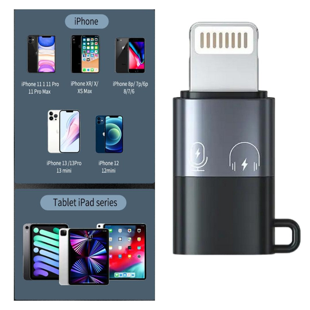 2Pcs OTG Adapter for iPhone Apple iOS Male to USB Female Audio DAC Headphone
