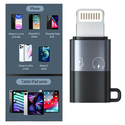 2Pcs OTG Adapter for iPhone Apple iOS Male to USB Female Audio DAC Headphone