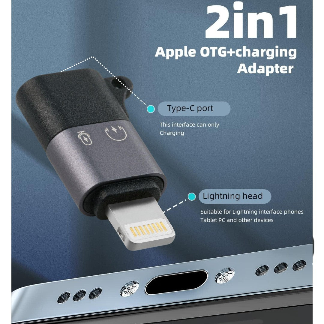2Pcs OTG Adapter for iPhone Apple iOS Male to USB Female Audio DAC Headphone
