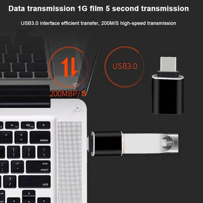 2pcs OTG Adapter USB 3.0 A Female to Type-C Male High-Speed Durable Metal for MacBook Android iPad Pro