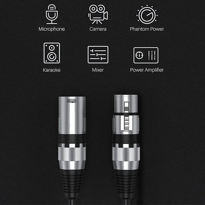 5M Hridz XLR Audio Cable Male to Female High-Fidelity Sound for Microphones Mixers Speakers & Amplifiers