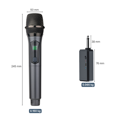 Hridz U8 Rechargeable 2.4GHz Dual Wireless Microphone System for Karaoke, DJ Live Performances