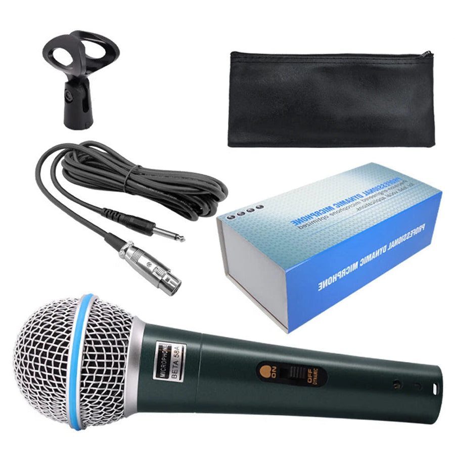 Beta 58A Supercardioid Dynamic Microphone – Professional Wired Vocal Mic for Studio, Karaoke, Streaming & Stage Performance