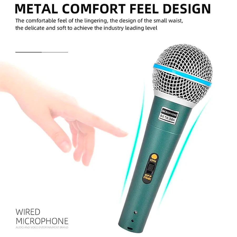 Beta 58A Supercardioid Dynamic Microphone – Professional Wired Vocal Mic for Studio, Karaoke, Streaming & Stage Performance