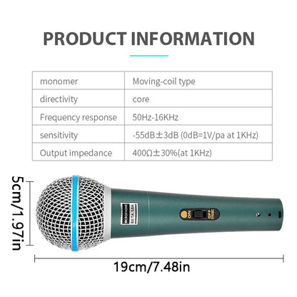 Beta 58A Supercardioid Dynamic Microphone – Professional Wired Vocal Mic for Studio, Karaoke, Streaming & Stage Performance