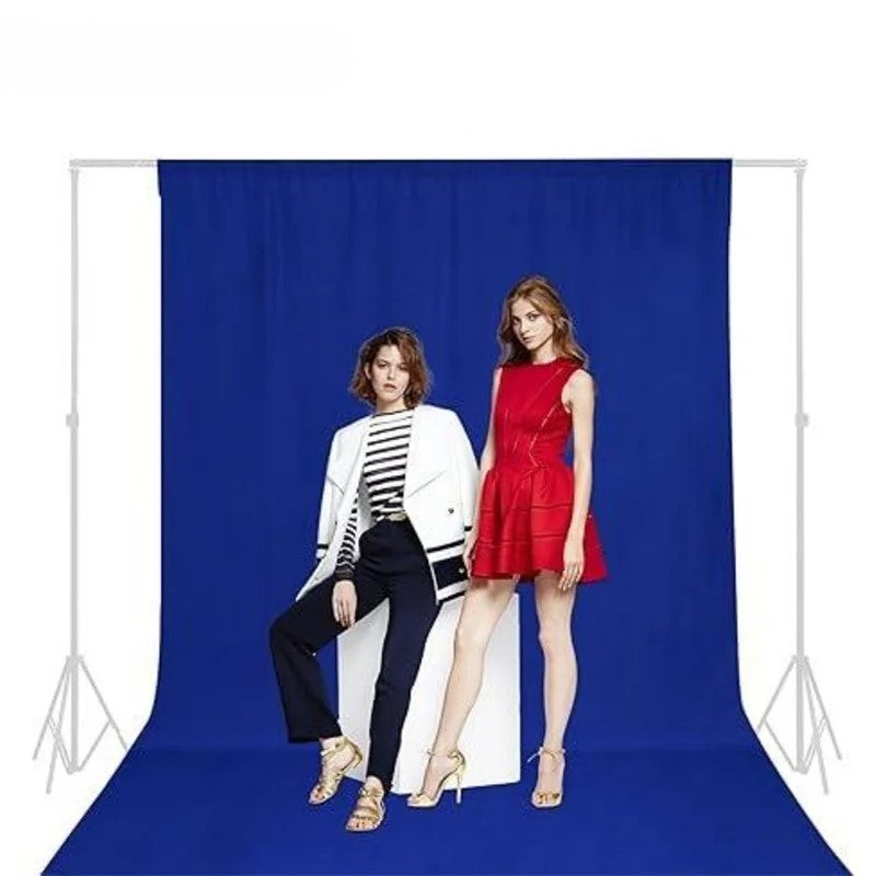 Blue 2Mx3M Hridz Muslin Backdrops for Photography Cloth Screen Photo Background Color Chromakey for Studio Video Wedding Ceremony Home Decoration