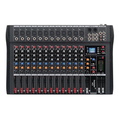 CT-120S Professional Audio Mixer for Karaoke - Pro 12-Channel Outdoor Sound Mixing Console