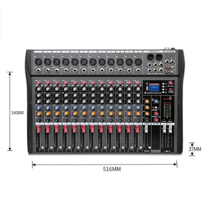Hridz Pro Audio Sound Mixer Bundle – 12-Channel Mixer & UR-109 Dual Wireless Mics