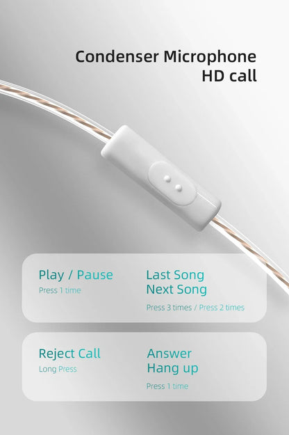 EDX PRO In ear monitors Wired Earphones No-Mic IEM HIFI Stereo Bass Music Earbuds IEM