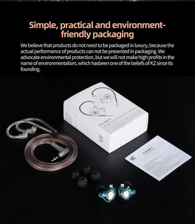 EDX PRO-X Wired IEM Earphones No-Mic HIFI Stereo Bass Music Earbuds In-Ear Sport Headphones