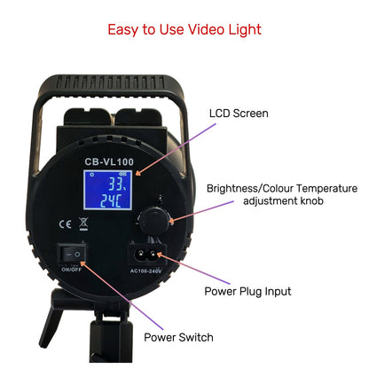 HRIDZ 100W Indoor-Outdoor Bi-Colour LED Video Light for Photography Filmmaking