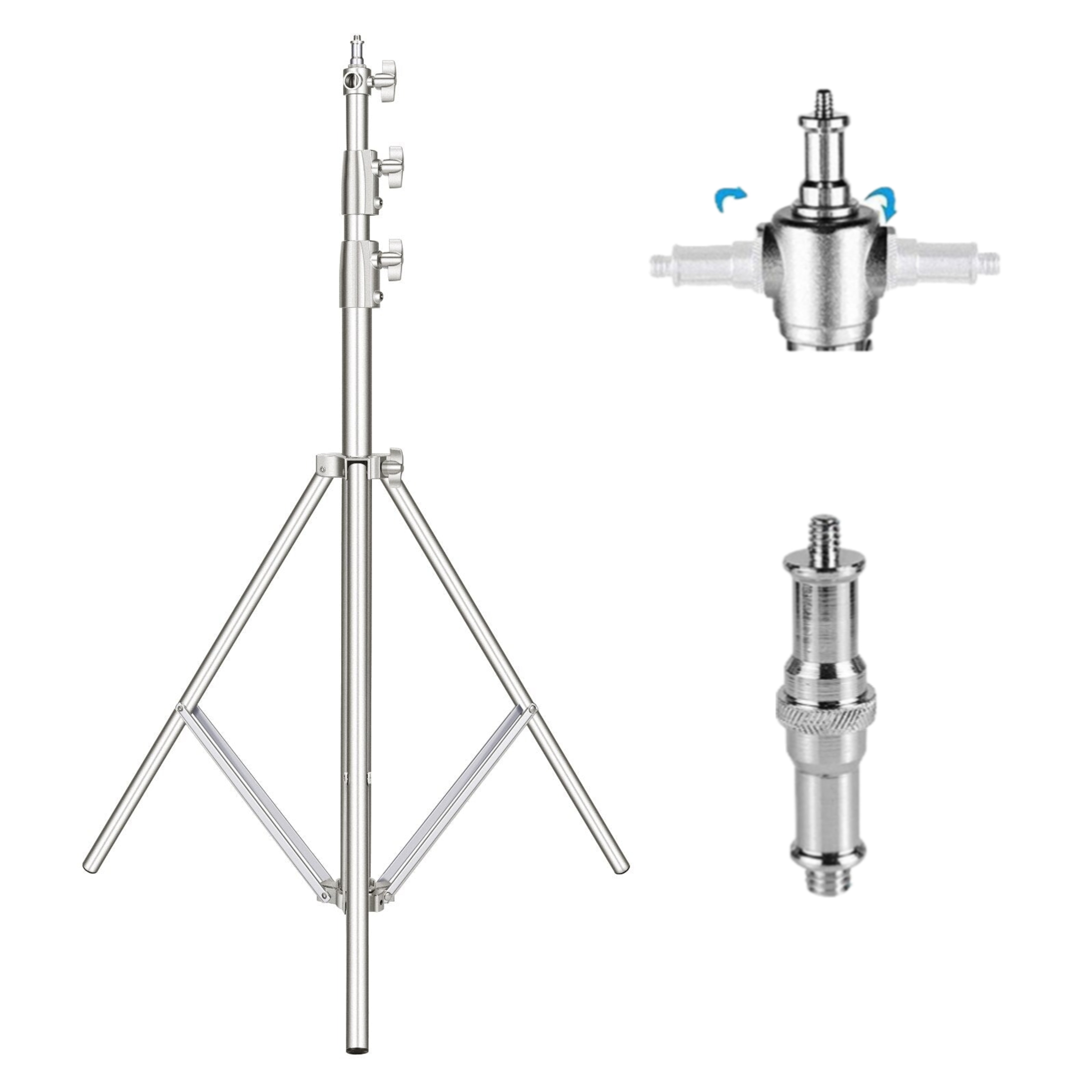 Hridz 2.8m Stainless Steel Light Stand Heavy Duty Tripod for Studio Photo Softbox