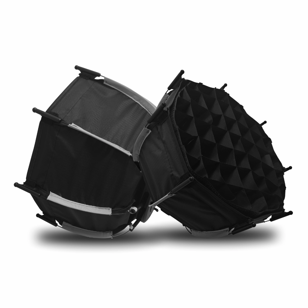 HRIDZ 30cm Portable Octagonal Softbox with Grid – Quick Release Deep Soft Light Modifier for LED Video Lights & Photography