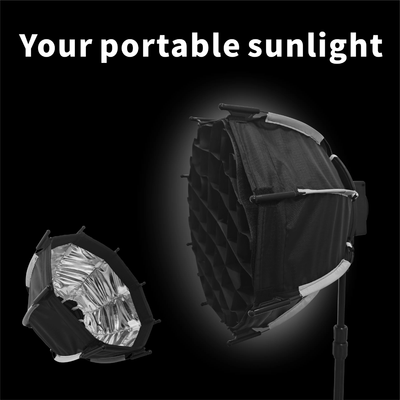 HRIDZ 30cm Portable Octagonal Softbox with Grid – Quick Release Deep Soft Light Modifier for LED Video Lights & Photography