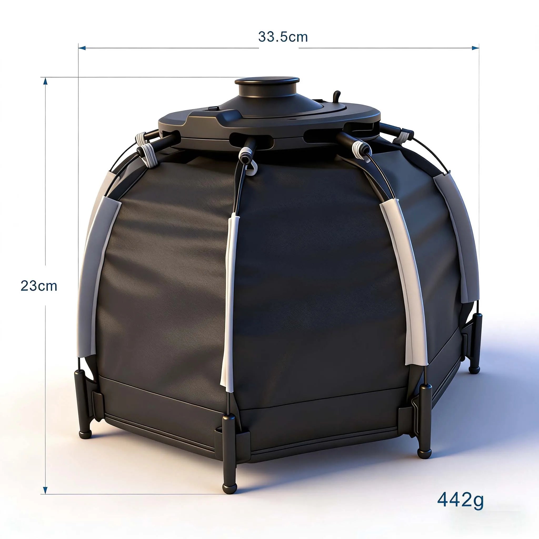 HRIDZ 30cm Portable Octagonal Softbox with Grid – Quick Release Deep Soft Light Modifier for LED Video Lights & Photography