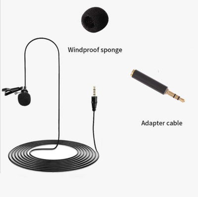 HRIDZ 6M+ 3.5mm Jack Clip-on Lavalier Lapel Microphone for iPhone Android DSLR Cameras