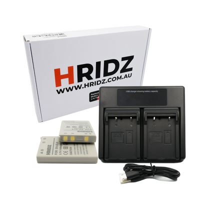 HRIDZ EN-EL5 2*Batterries & Dual Charger For Nikon Coolpix Battery 3700 4200 5200 5900 7900 E3700 P5000