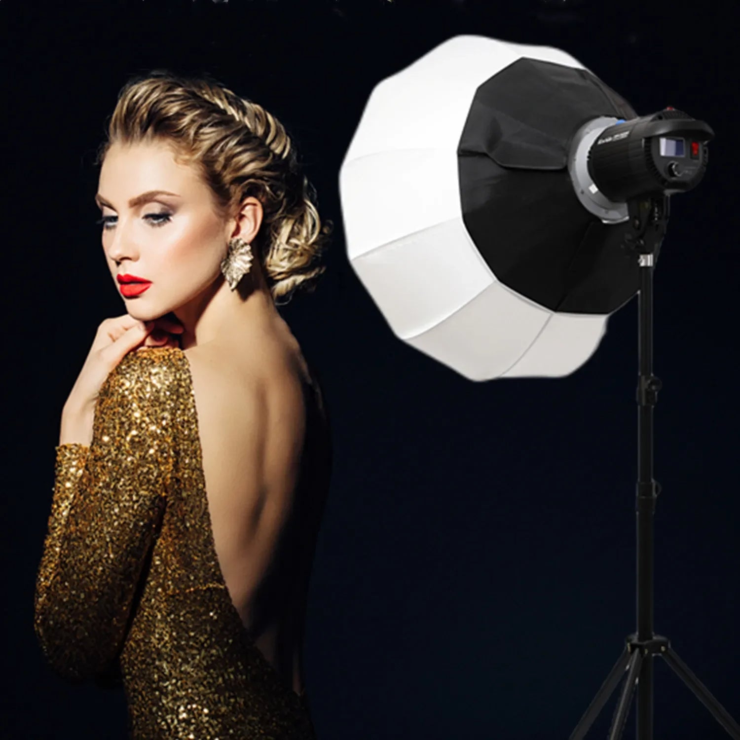 HRIDZ GLS65 65cm Globe Lantern Softbox with Bowens Mount – Collapsible 360° Spherical Diffuser for Studio Flash & LED Video Lights