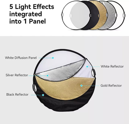 Hridz 1.1m portable light reflectors with Strong Hand Grip