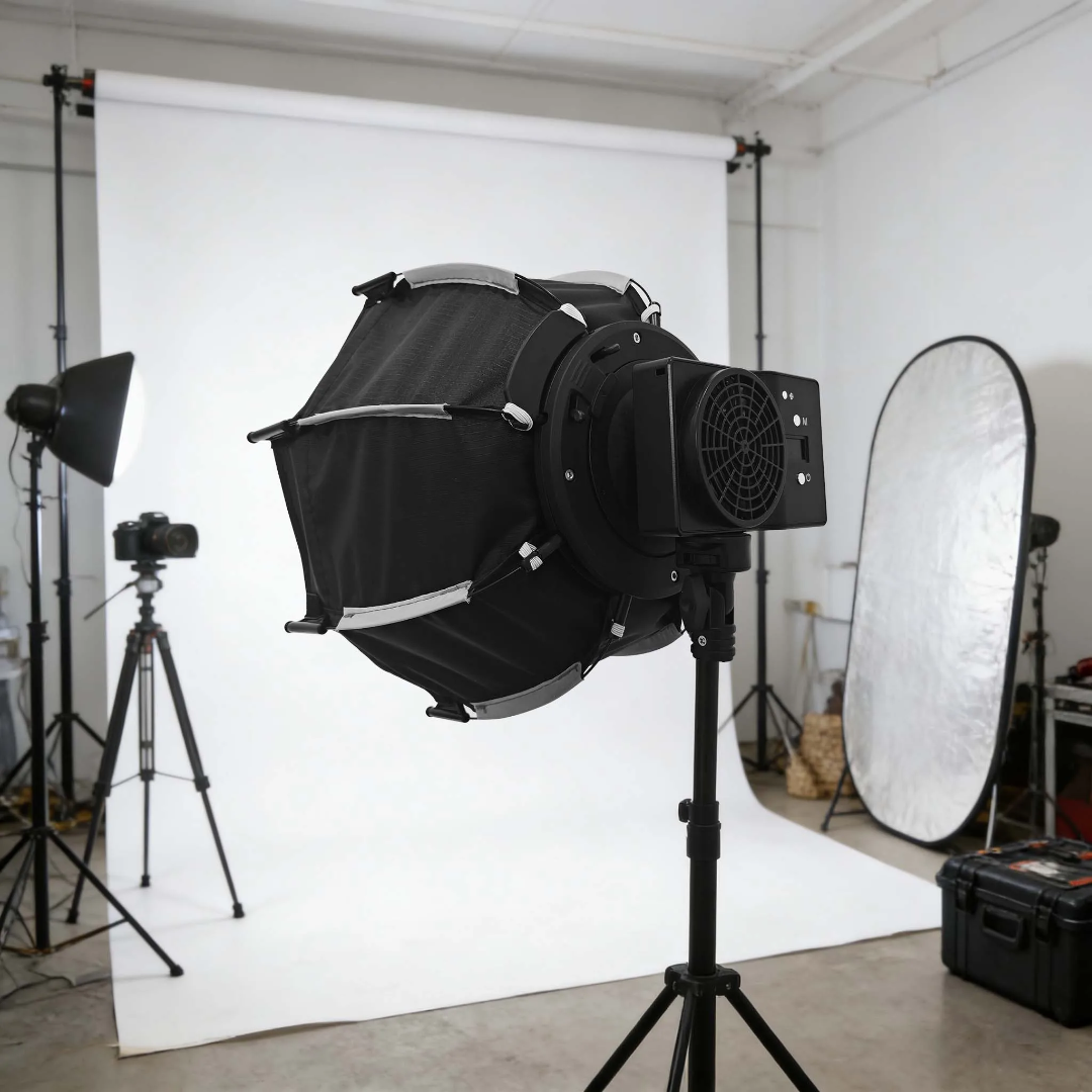 HRIDZ 30cm Portable Octagonal Softbox with Grid – Quick Release Deep Soft Light Modifier for LED Video Lights & Photography