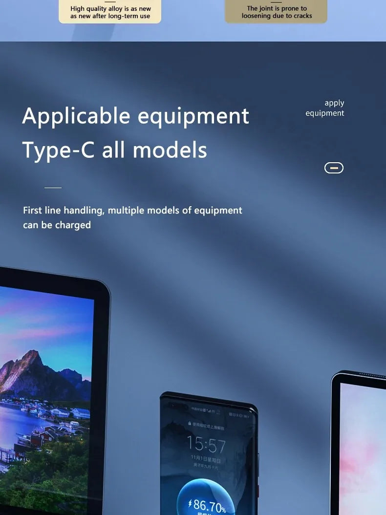 Hridz 100W USB Type-C To Type-C Cable PD Fast Charging Cable For Android Samsung