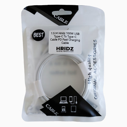 Hridz 100W USB Type-C To Type-C Cable PD Fast Charging Cable For Android Samsung