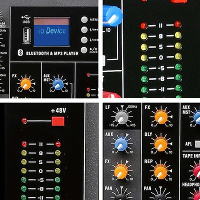 Hridz 16-Ch Professional Audio Mixer - USB Interface, Bluetooth & 48V Phantom Power for Studio, DJ, Karaoke & Live Stage