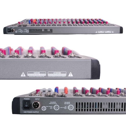 Hridz 16-Ch Professional Audio Mixer - USB Interface, Bluetooth & 48V Phantom Power for Studio, DJ, Karaoke & Live Stage