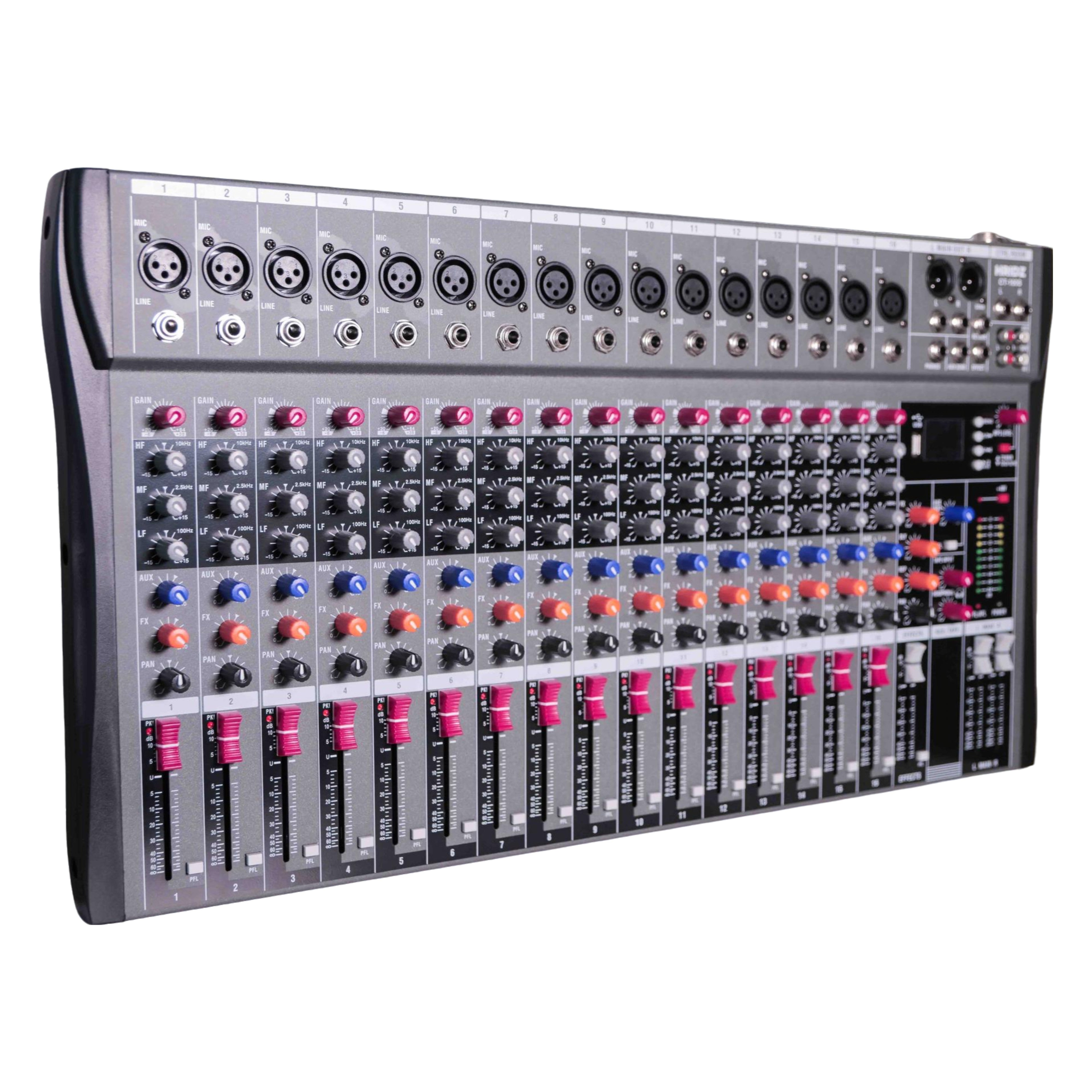 Hridz 16 Channel DJ Karaoke Audio Sound Mixer Mixing DJ Console USB with 48V Phantom Power
