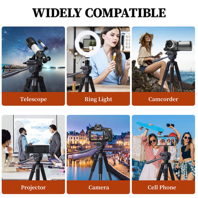 Hridz 175cm Portable Aluminium Alloy Camera Tripod with 3-Way Swivel Pan Head & Carry Bag – Lightweight Travel Tripod for DSLR, Mirrorless & Video Camcorders
