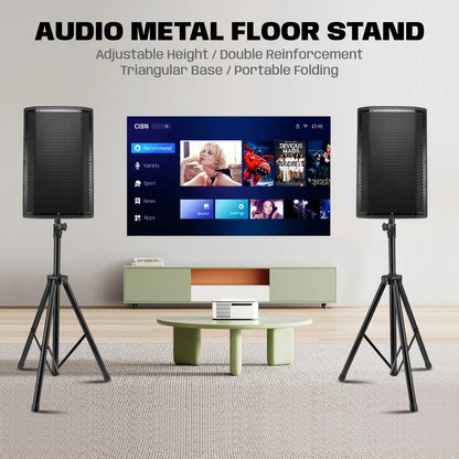 2Pcs Hridz 186cm Heavy-Duty Speaker Stand Professional DJ Tripod with Base Plate