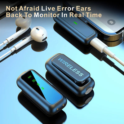 Hridz 2-in-1 Portable Wireless Microphone 2.4G – Dual Mics for Vlog, Singing, Teaching & Recording