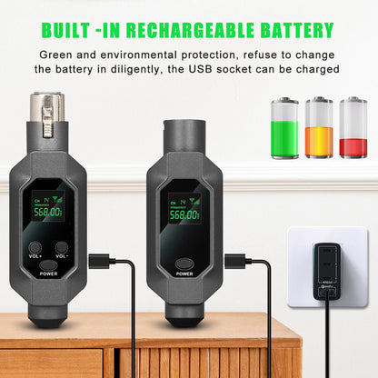 Hridz 2 in 1 Wireless UHF Microphone XLR Converter For Microphone Mixer Speaker Transmitter & Receiver