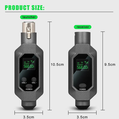 Hridz 2 in 1 Wireless UHF Microphone XLR Converter For Microphone Mixer Speaker Transmitter & Receiver