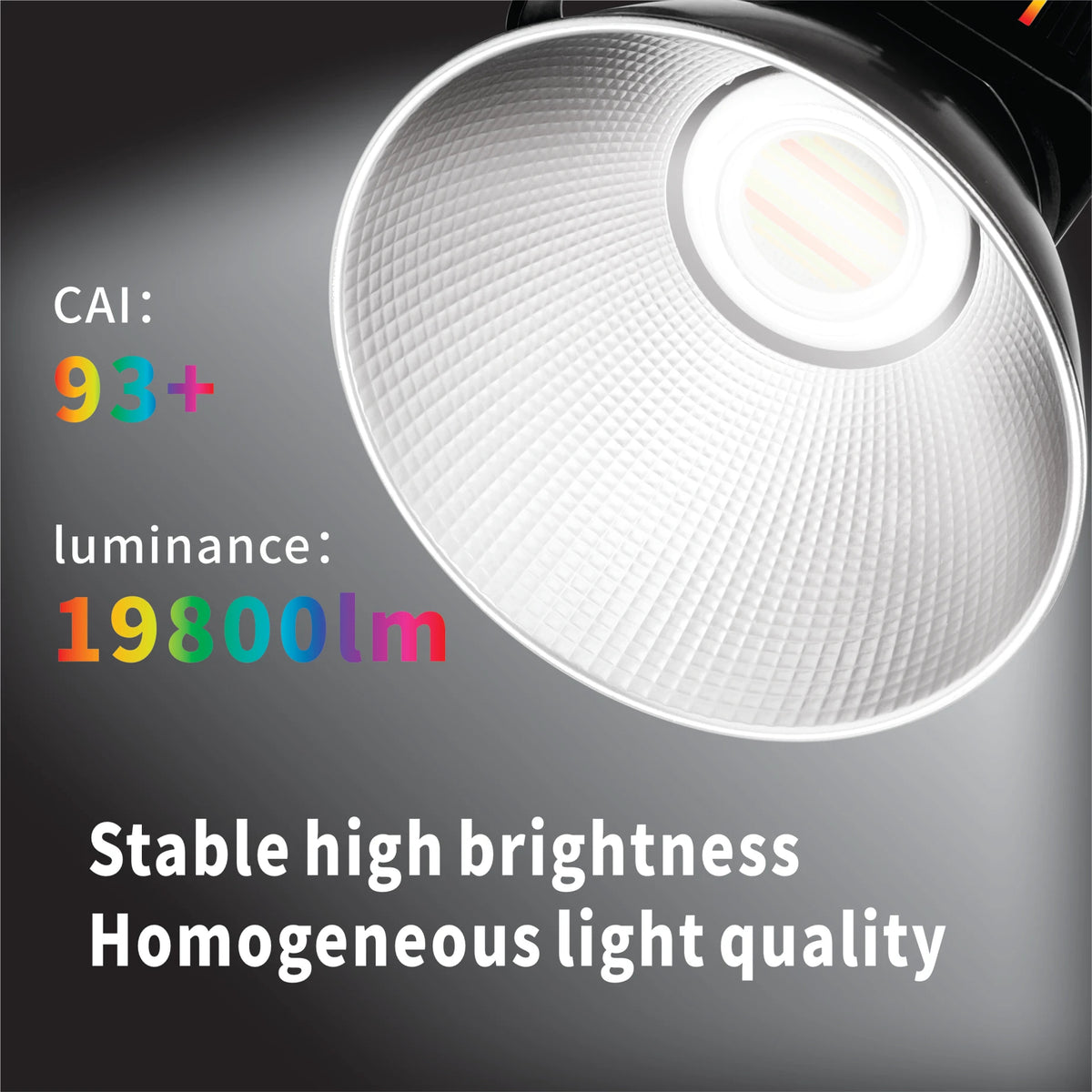 Hridz 200W RGB COB LED Video Light with Remote Control 2800K-6800K Studio Photography Lighting for YouTube Streaming Filmmaking