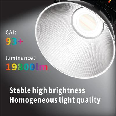 Hridz 200W RGB COB LED Video Light with Remote Control – Adjustable 2800K-6800K Studio Photography Lighting for YouTube, Live Streaming, Filmmaking & Content Creation