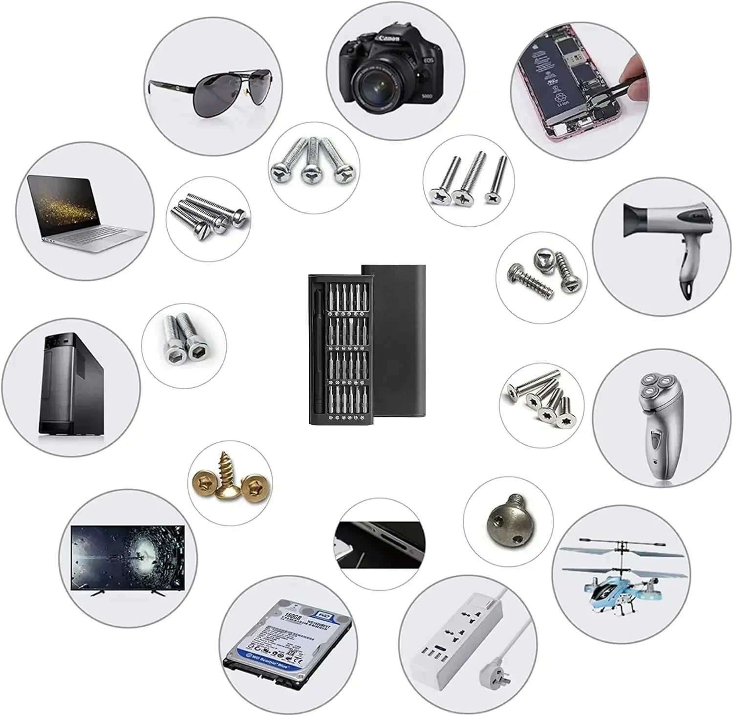 Hridz 24-in-1 Precision Screwdriver Set for Camera, Phone, Watch, Glasses & Electronics Repair